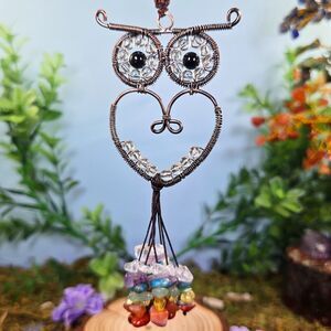 Handmade Clear Quartz Crystal Owl Décor #20